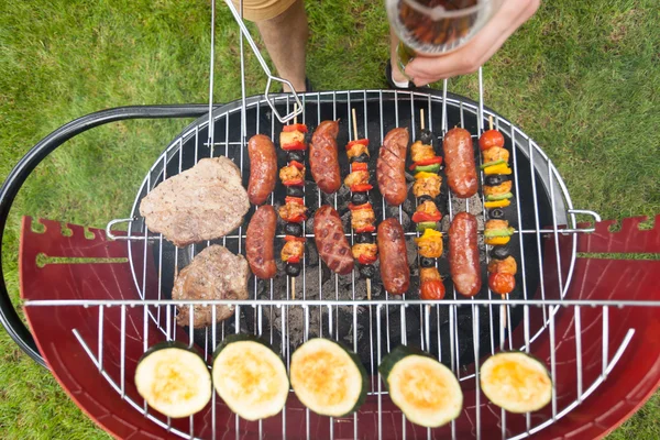 Grill full av snacks – stockfoto