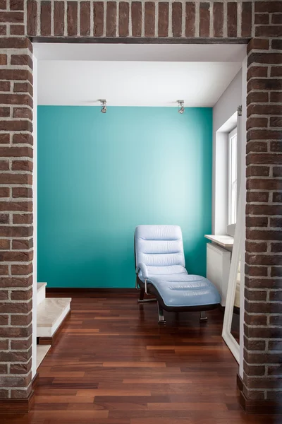 Blue wall in house's hall — Stock Photo, Image