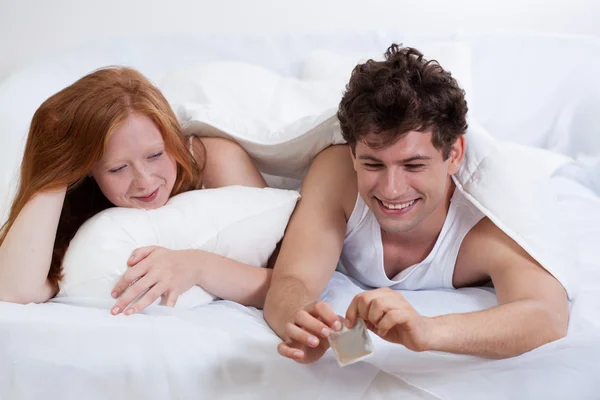 Sexual life with contraception — Stock Photo, Image