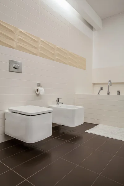 Modern house - toilet and bidet — Stock Photo, Image