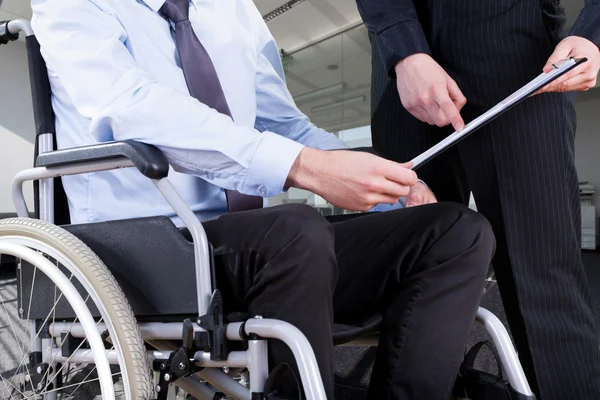 Disabled at office — Stock Photo, Image