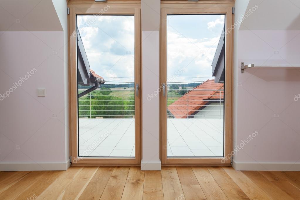 Double door to a terrace