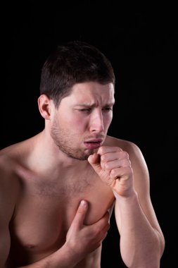 Man having bronchitis clipart