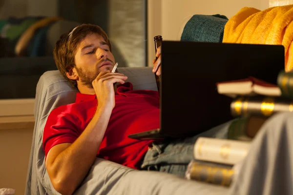 Student på hans paus — Stockfoto