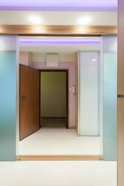 Front door reflection in hall mirror — Stock Image Front door reflection in hall mirror Stock Image