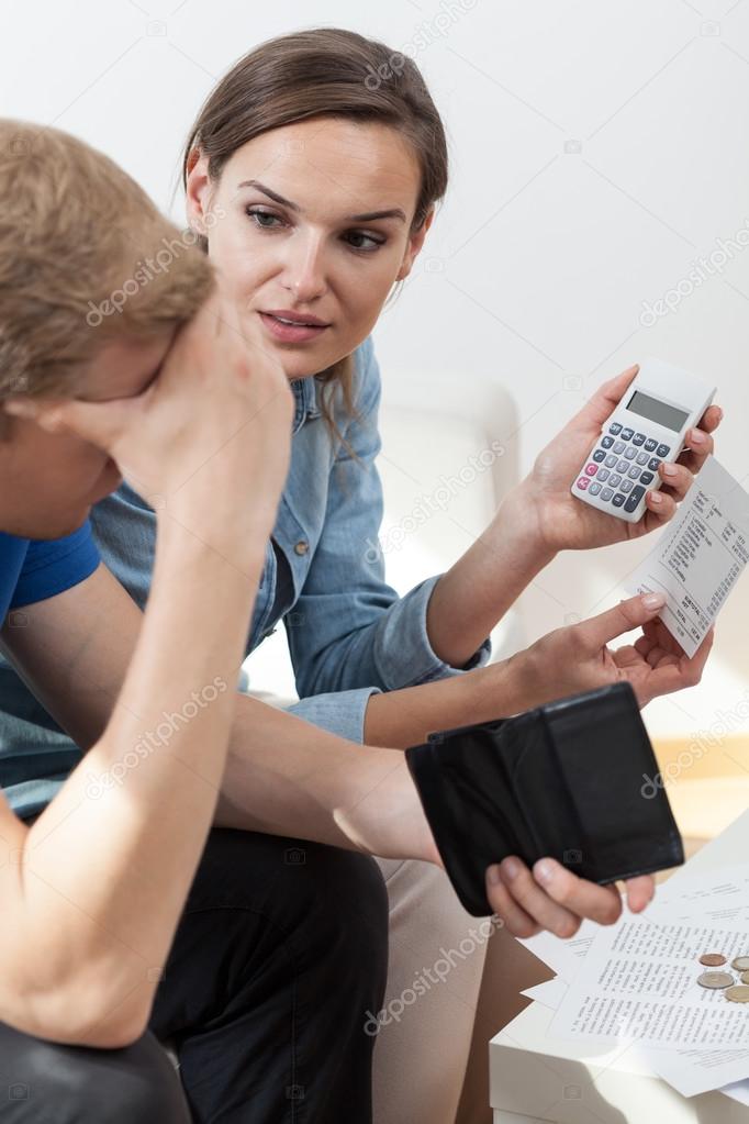 Poor couple having problems with money