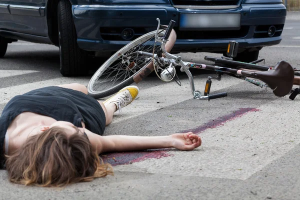 Accidente en el cruce de peatones — Zdjęcie stockowe