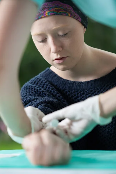 Vrouw ziek met carcinoom — Stockfoto