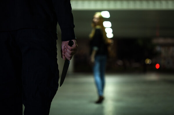 Dangerous man with knife