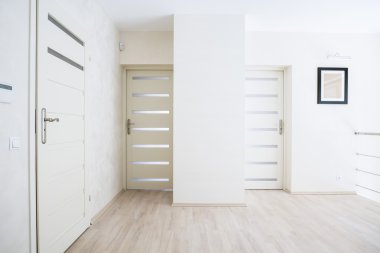 Hall with white doors clipart