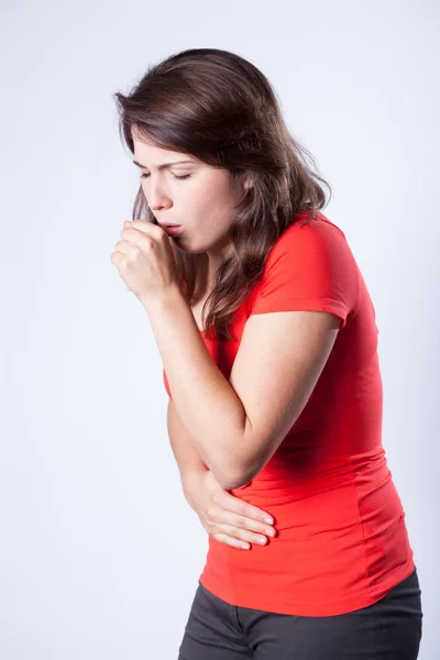 女人和咳嗽 — 图库照片