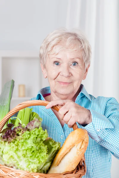 Basket with healthy food — Stock Photo, Image