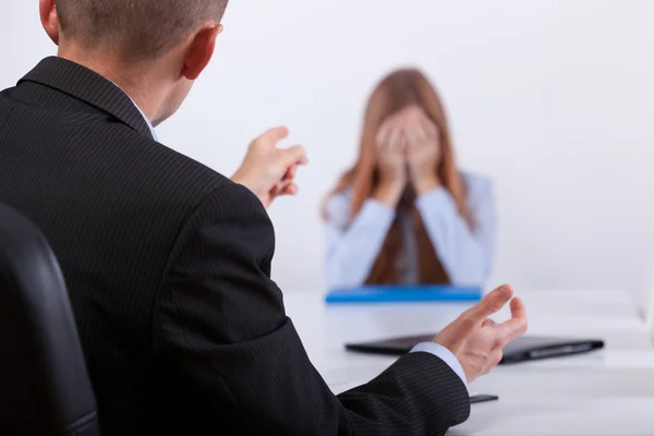 Bullying on the job meeting — Stock Photo, Image