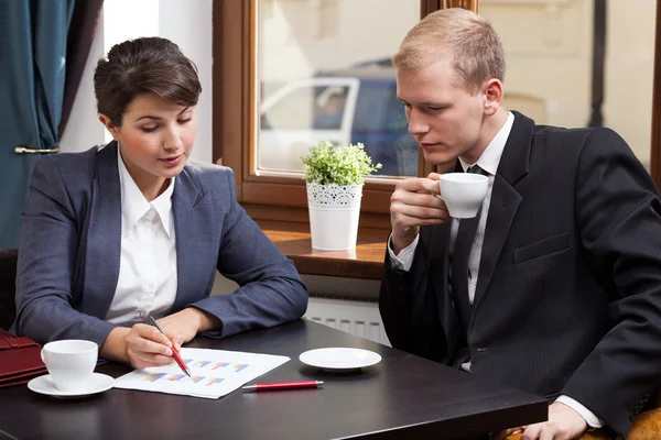 Business meeting in coffeehouse — Stock Photo, Image