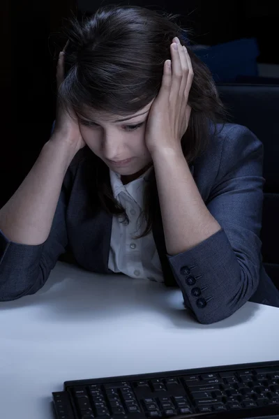 Tired female office worker — Stock Photo, Image