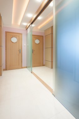 Büyük ayna duvar ile daire Salonu