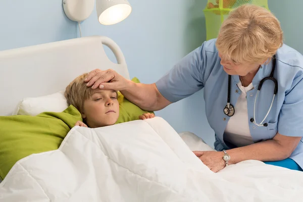 Little patient having high fever — Stock Photo, Image