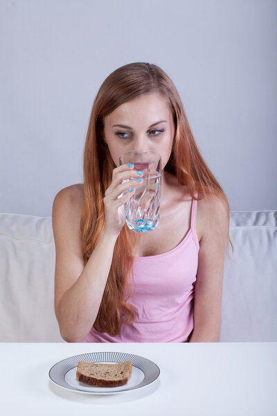 Young girl starving herself