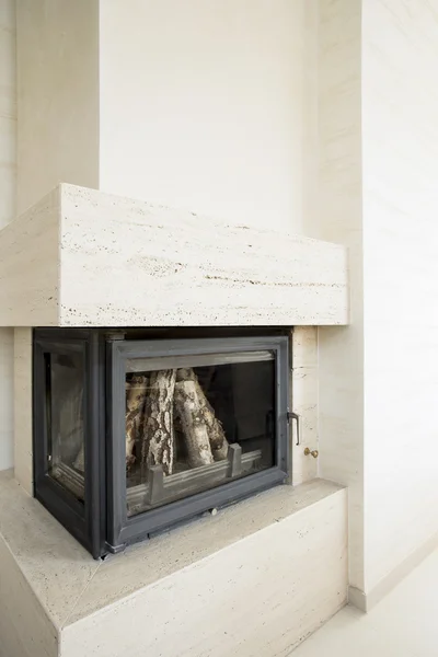 Vertical view of fireplace — Stock Photo, Image