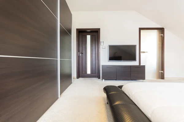 Dormitorio de lujo en diseño moderno —  Fotos de Stock
