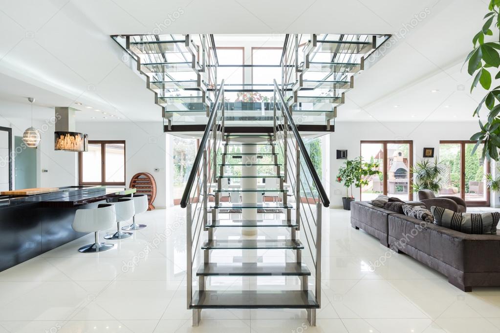 Modern stairs in luxury apartment