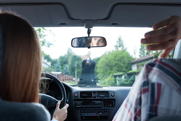 Just before hitting a pedestrian — Stock Photo, Image