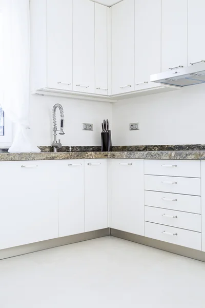 White kitchen cabinets — Stock Photo, Image