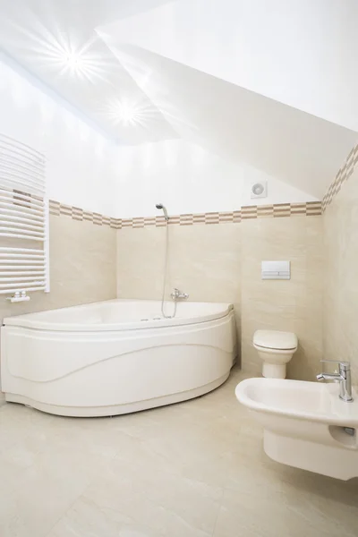 Ванная комната с большой ванной — стоковое фото