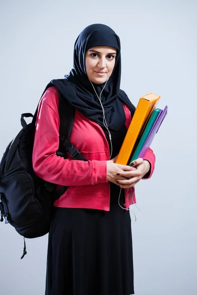 Muslim girl before school — Stock Photo, Image