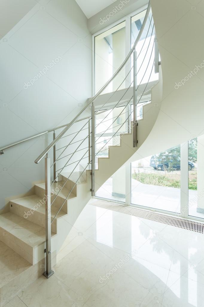 Spiral white stairs