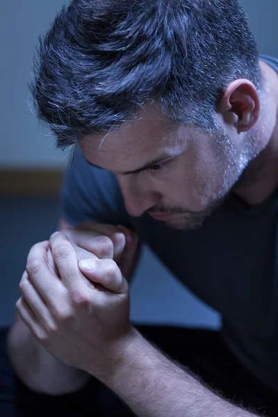 Portrait of young man with depression — Stock Photo, Image