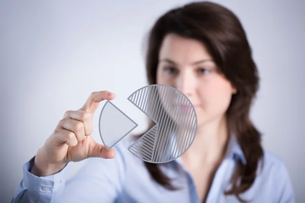 Woman and a pie chart — Stock Photo, Image