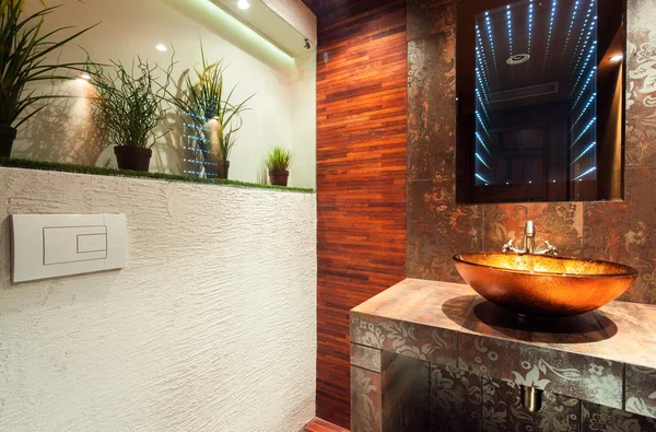 Сучасна ванна кімната в дорогому будинку — стокове фото