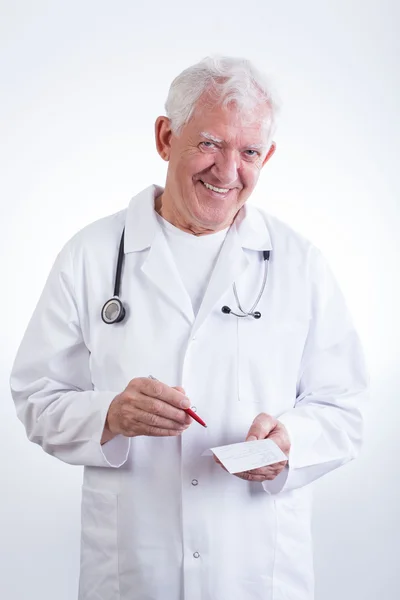 Physician and prescription Stock Image