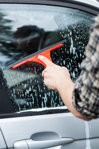 Close-up of cleaning the window — Stock Photo, Image