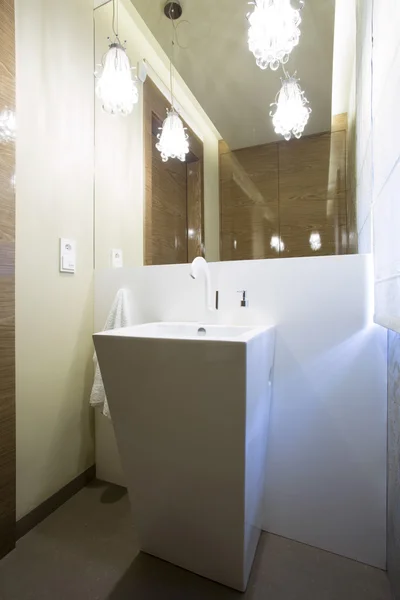 Salle de bain de luxe avec lavabo conçu — Photo