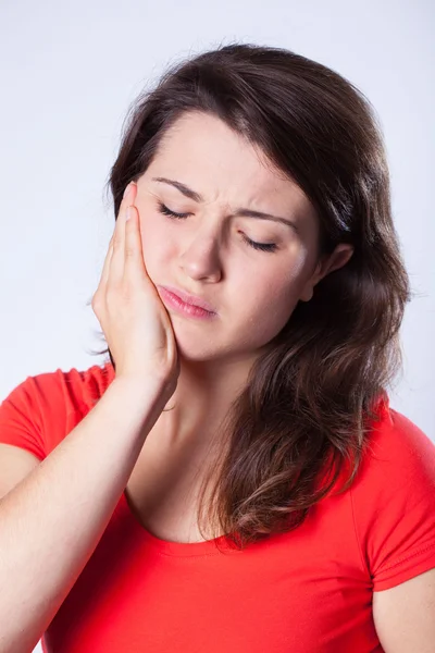 Girl with tooth pain — Stock Photo, Image