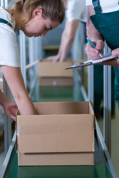 Werken aan de productielijn — Stockfoto