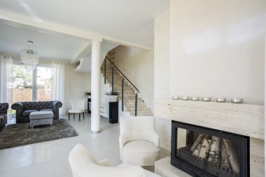 şömineli modern iç