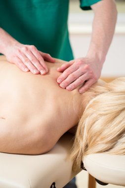 Close-up of spine massage clipart