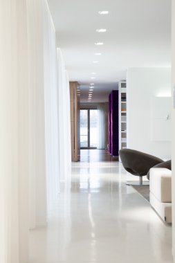 Spacious designed interior inside elegant residence clipart