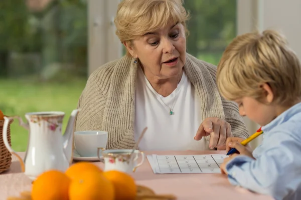 Little boy and his granny — Stock Photo, Image