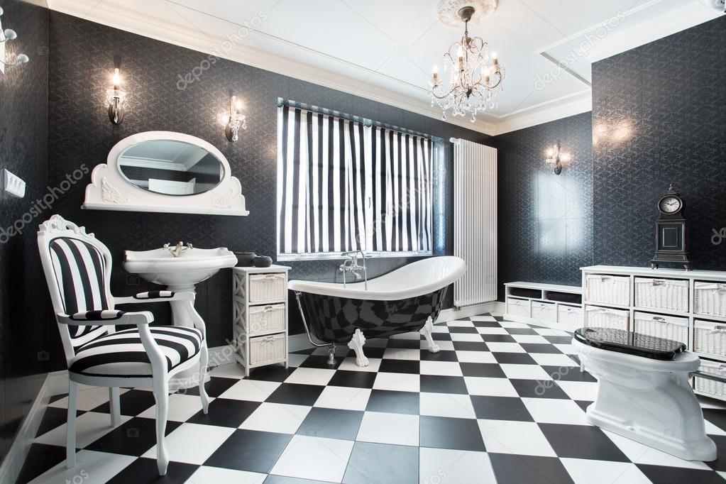 White and black modern bathroom