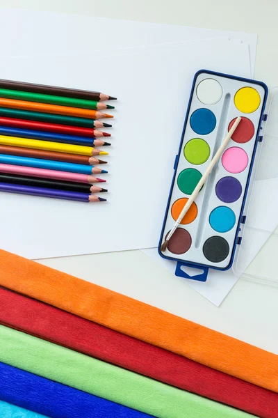 School equipment on a table — Stock Photo, Image