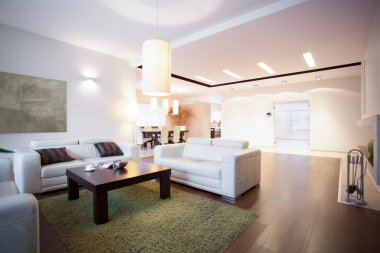 Açık alan oturma odası ile