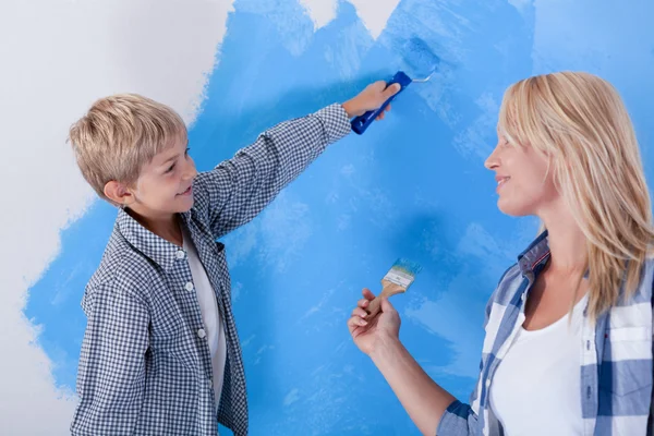 青い塗られた壁 — ストック写真