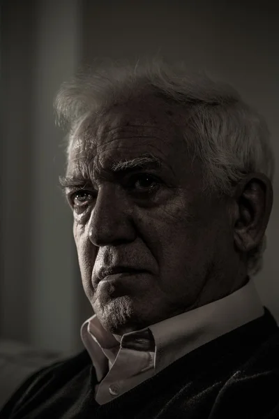 Sad male pensioner — Stock Photo, Image