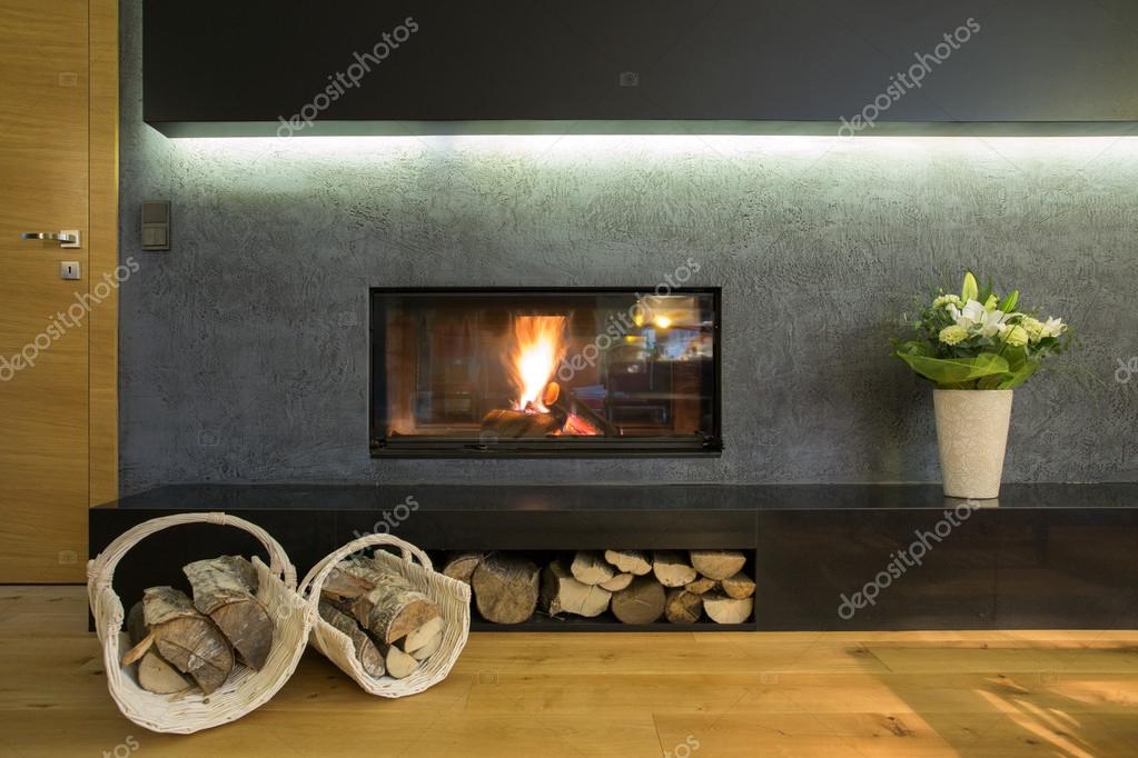 Fireplace With Wood Stocks Stock Photo Photographee Eu 64351123