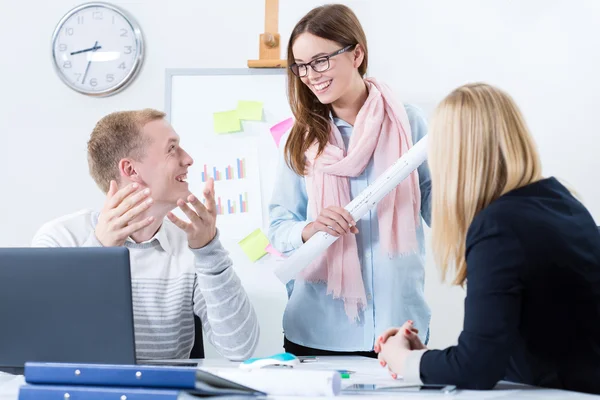 Happy and young architectural team — Stock Photo, Image