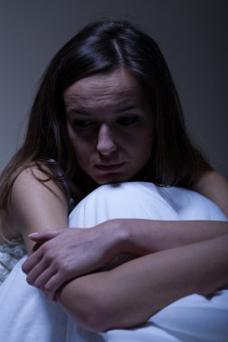 Depresyon gece ile kadını